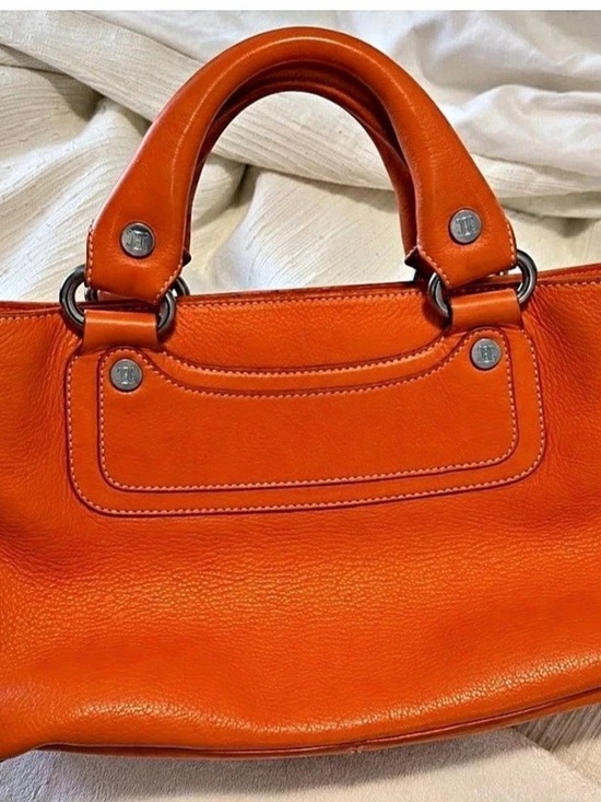 Celine Handbags - Celine Boogie Bag Orange Leather Tote